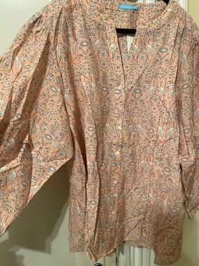 NWT J. McLaughlin Laramie silk/cotton blouse in XL